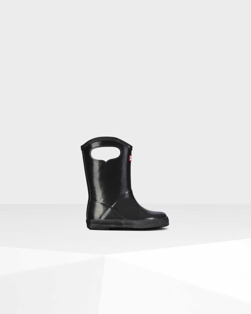 Botas De Agua Niños - Hunter Original First Classic Grab Handle Gloss Negro - CVJZOG-063 - Negro